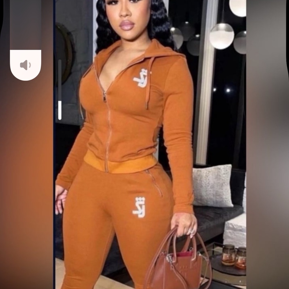 Women's Orange Tracksuit Set